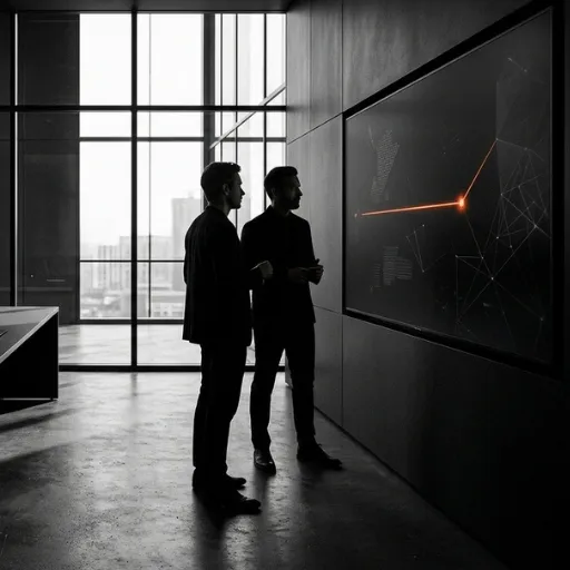 Option C Strategic Tech Partner model icon displaying tech handshake surrounded by glowing circuit nodes and digital transformation roadmaps by KloudBased